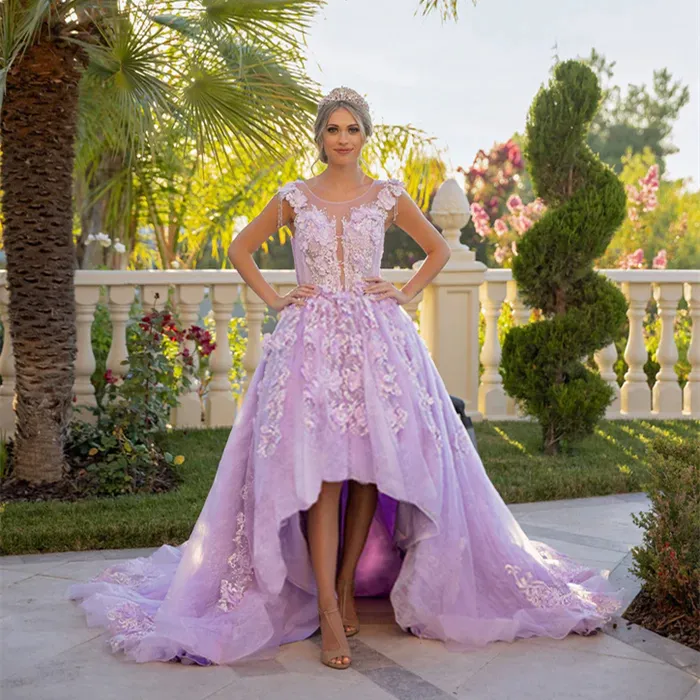 Lilac High Low Prom Dress With Beaded Short Front &... From Chicweddings,  $147.95 | DHgate.Com
