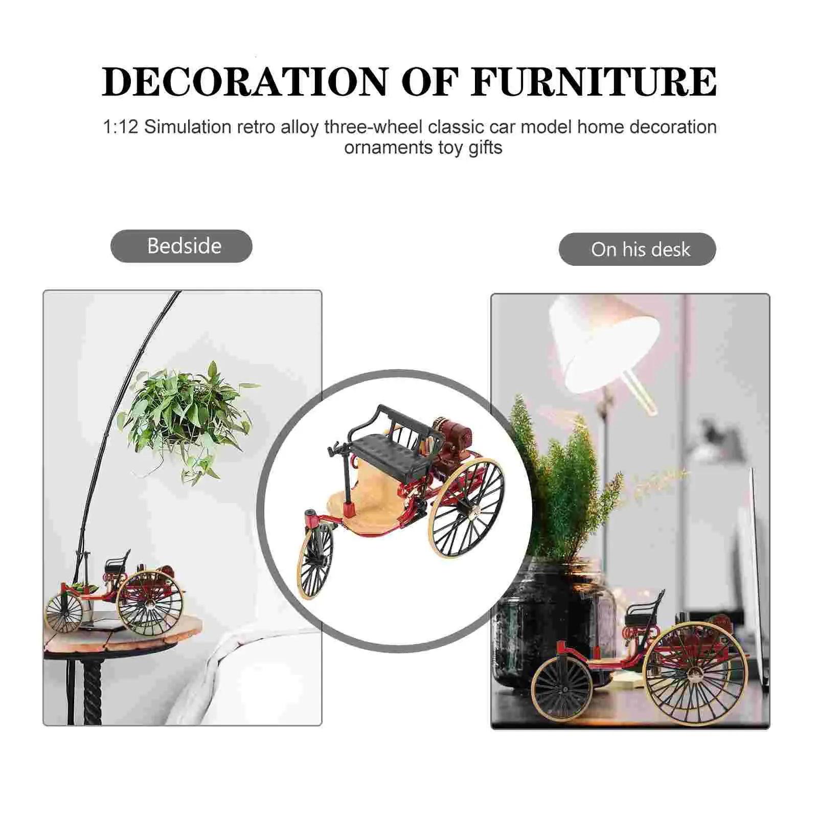 Miniatue Old Fashioned Ticycle Model Figuine Fo Desktop