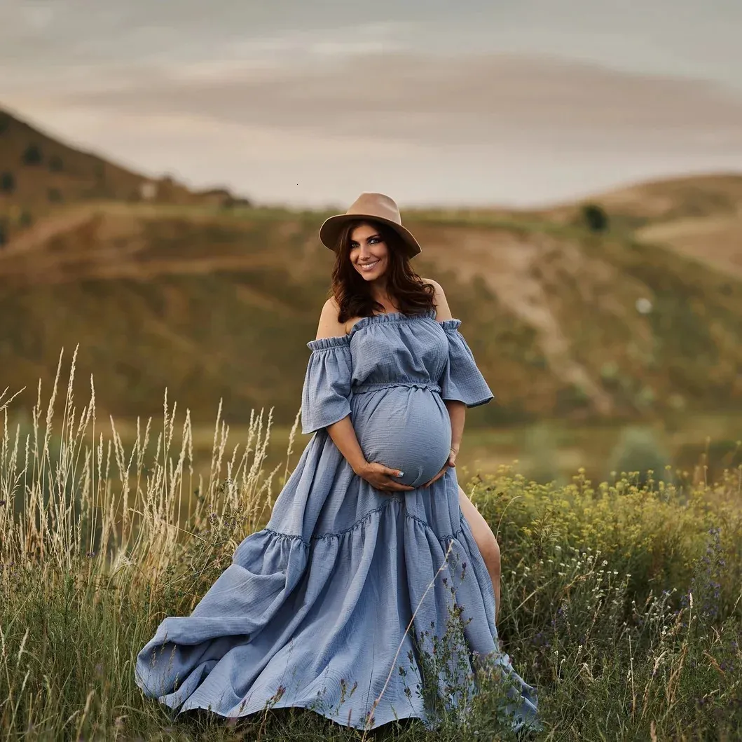 Boho Maternity Dress: Comfortable Linen Cotton Short Sleeve Dress For  Pregnancy Photoshoot From Hai05