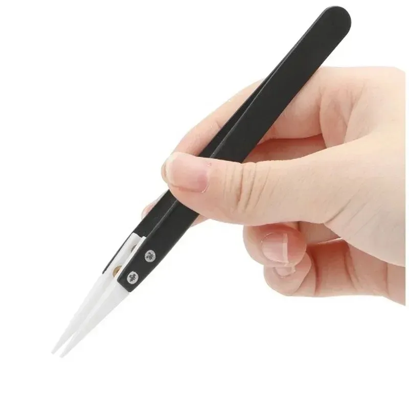 3.5" Flat Tip Scissors-Style Eyebrow Tweezers - Stainless Steel Handled Hair Removal Tool