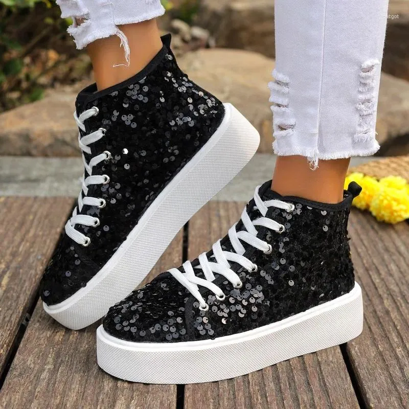 High Top Womens Glitter Canvas Shoes Custom Wedding Shoes For