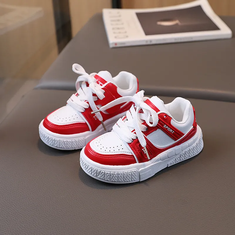 Kids Leather Sneakers for Children Ages 1-6, Breathable Hook 
