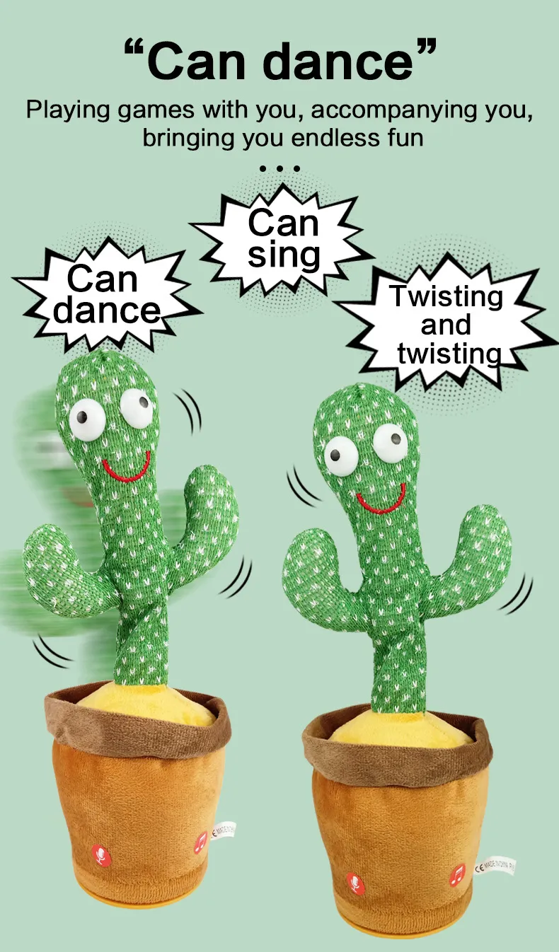 Dancing Cactus Plush Toy Singing, Dancing, Learning... From Feida98, $16.64  | DHgate.Com