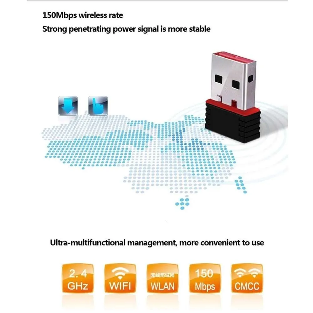 Mini USB WiFi Adapter - 150Mbps Wireless Network Card, RTL8188 Chip ...