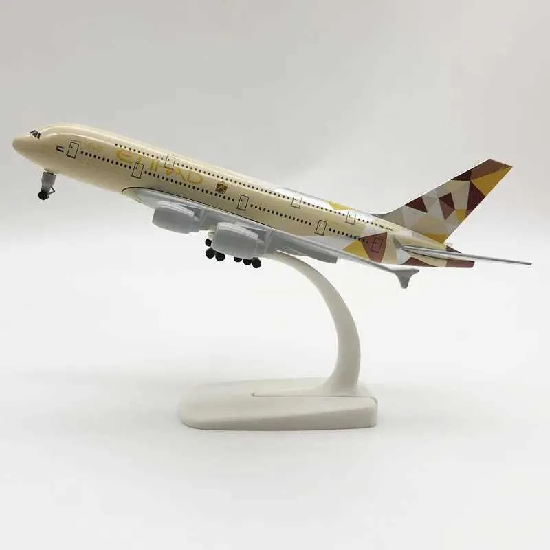 [新品]エティハド航空A380金属製模型(20cm) Etihad Airways Airbus A380 Airplane Model 20CM, Metal