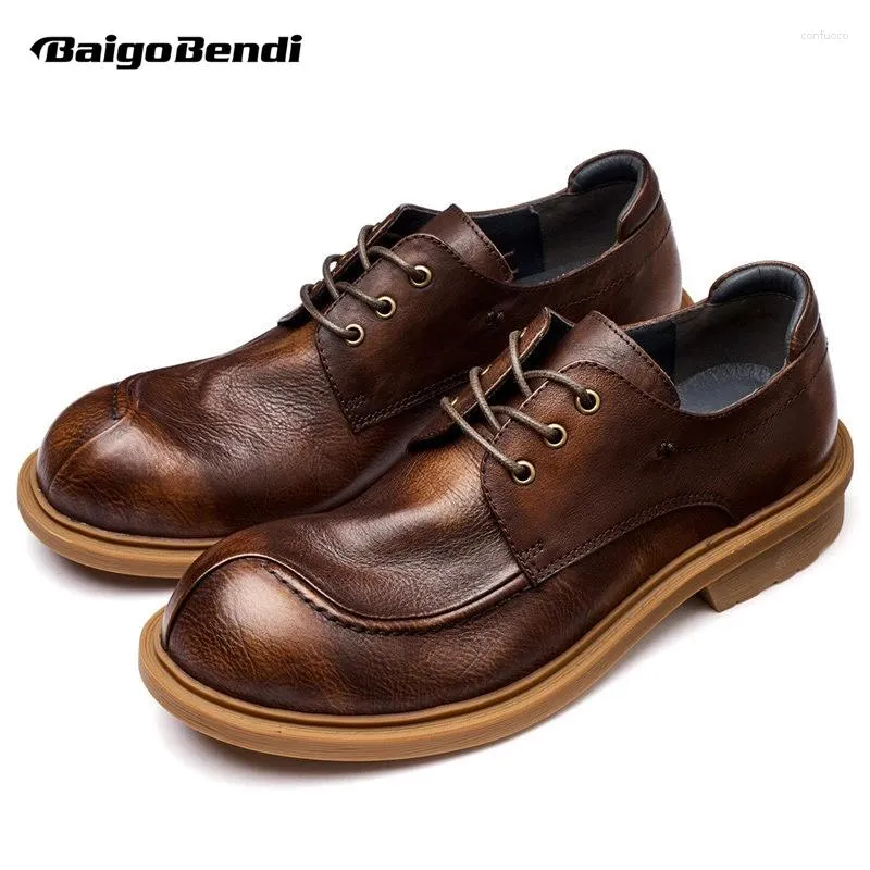 DHgate Mens Soft Leather Oxfords Classic Round Toe Brogues for Spring Summer Shoes Accessories