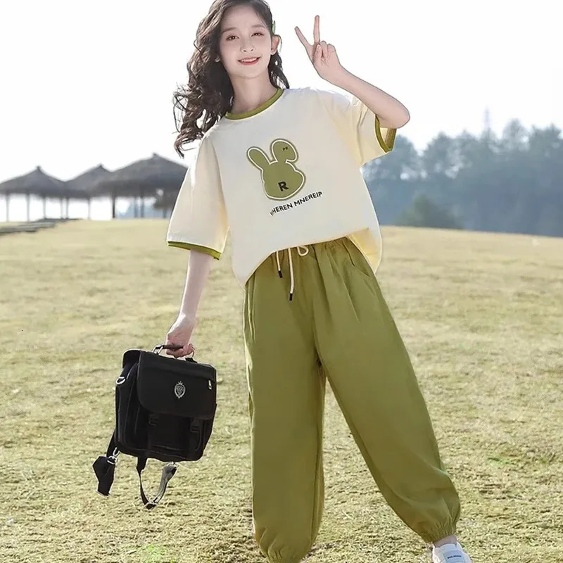 Rabbit-Themed Summer Tracksuit for Teen Girls 4-14Y from Dhgate