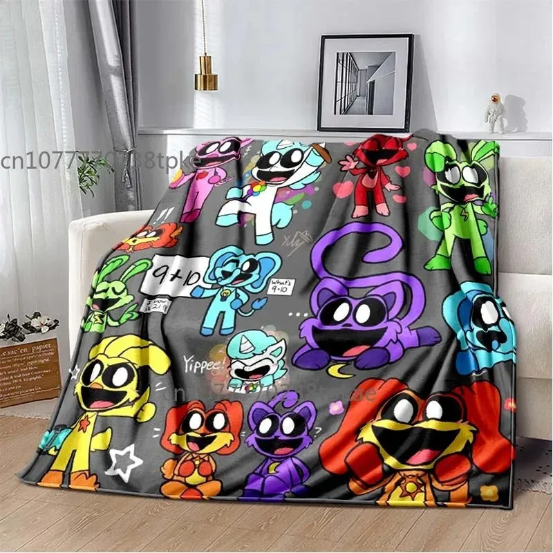 Smiling Critters CATNAP DOGDAY Cartoon Acrylic Throw Blanket