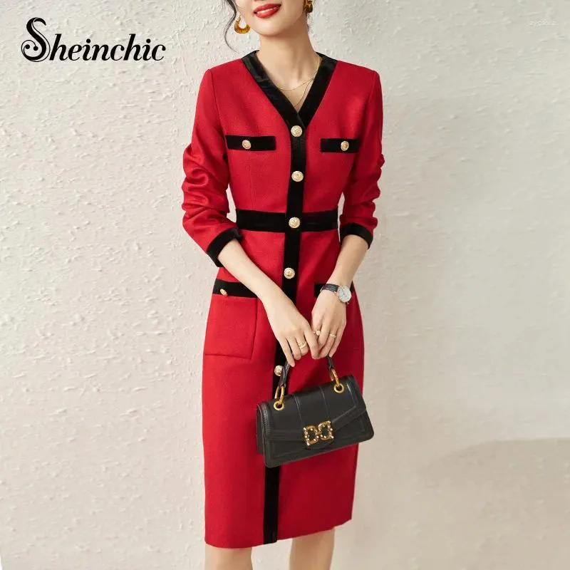 Runway Designer Casual Dress Women Mid-Calf Polyester Hooded Collar  Pullover Closure Red Black from Dhgate Basic & Casual Dresses - price 100.94