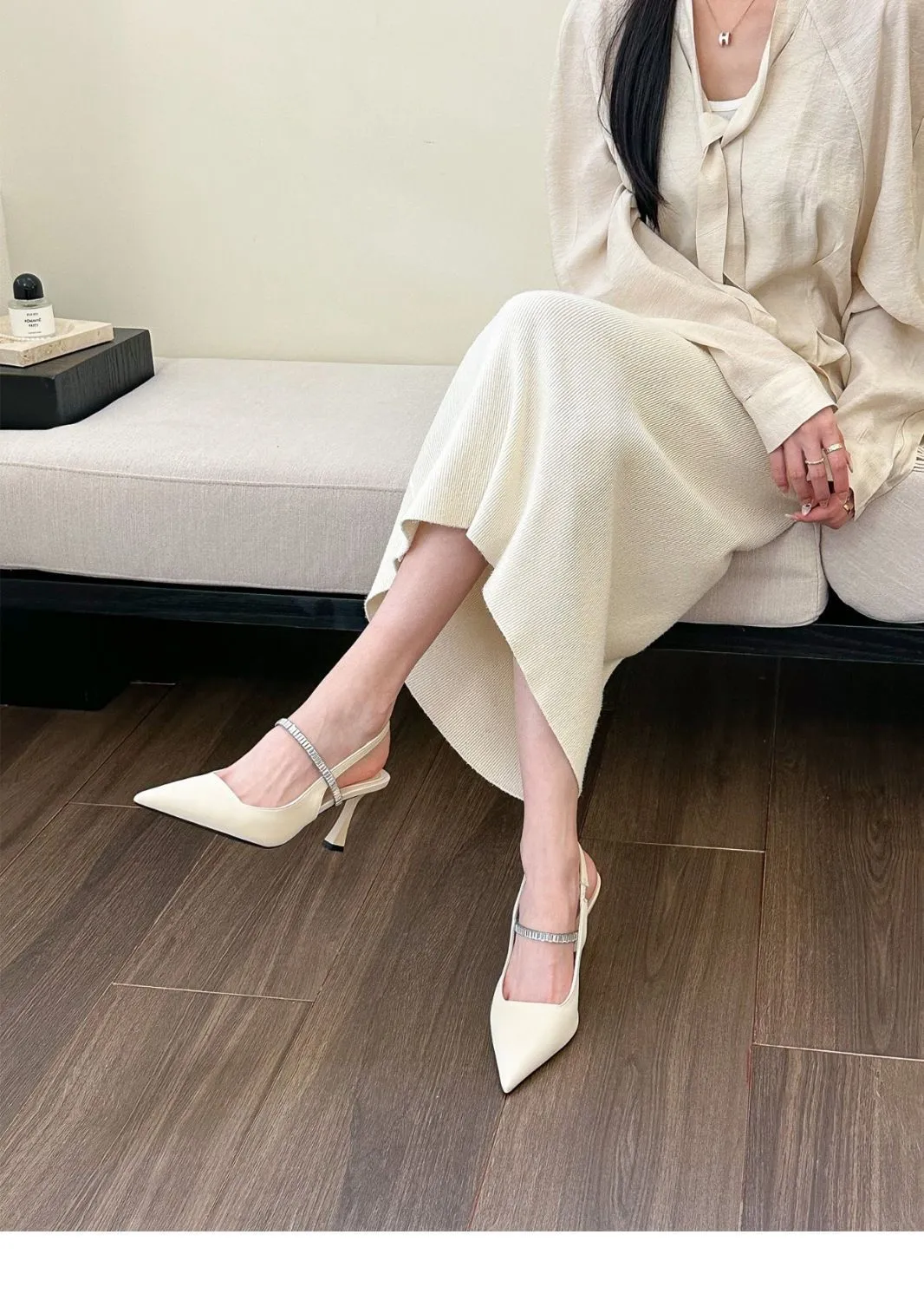 Women's High Heel Dress Shoes with Pointed Toes and Rubber Outsole in Beige  for Summer, Spring, Fall, and Winter from Dhgate Dress Shoes