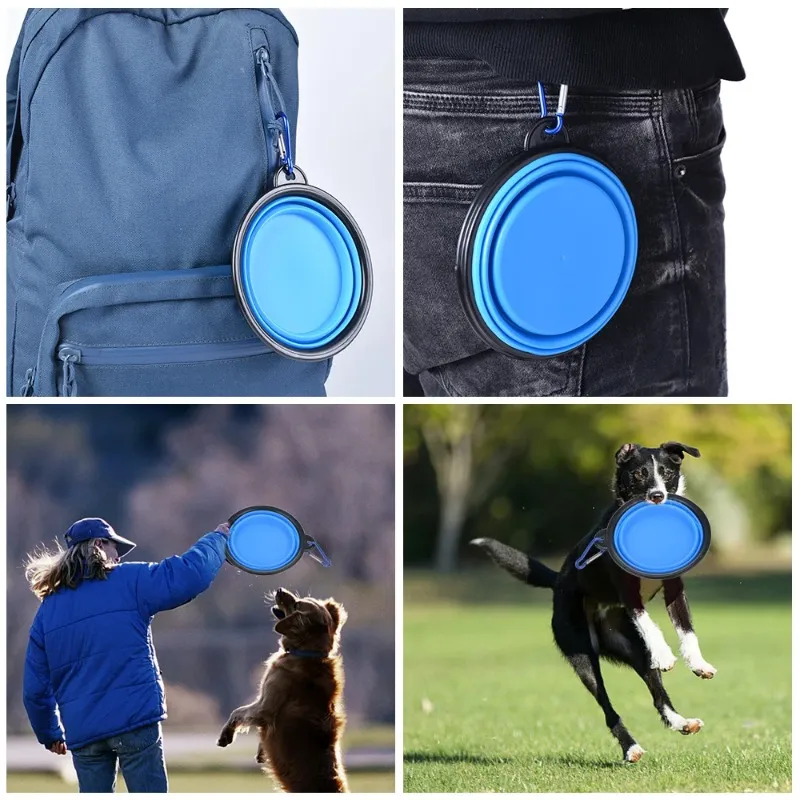 Dog Bowls Collapsible Pet Silicone Bowl Slow Feed Bowls Outdoor Dog Travel Bowls Portable Foldable Cat Pet Food And Water Feeder Bowl