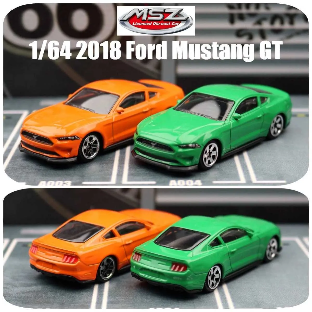 1:64 Scale Ford Mustang GT Toy Car Diecast Model Free Wheeling Miniature  Vehicle Collectible Gift for Kids and Adults
