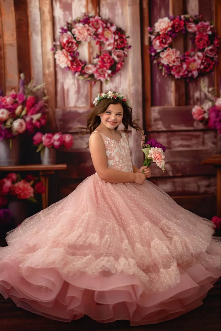 Light Pink Flower Girls Dresses Ruffles Floor-Length A-Line Toddler Formal  Wear with Straps and Lace for Wedding Birthday Special Occasion from Dhgate  Flower Girls Dresses - price 120.61