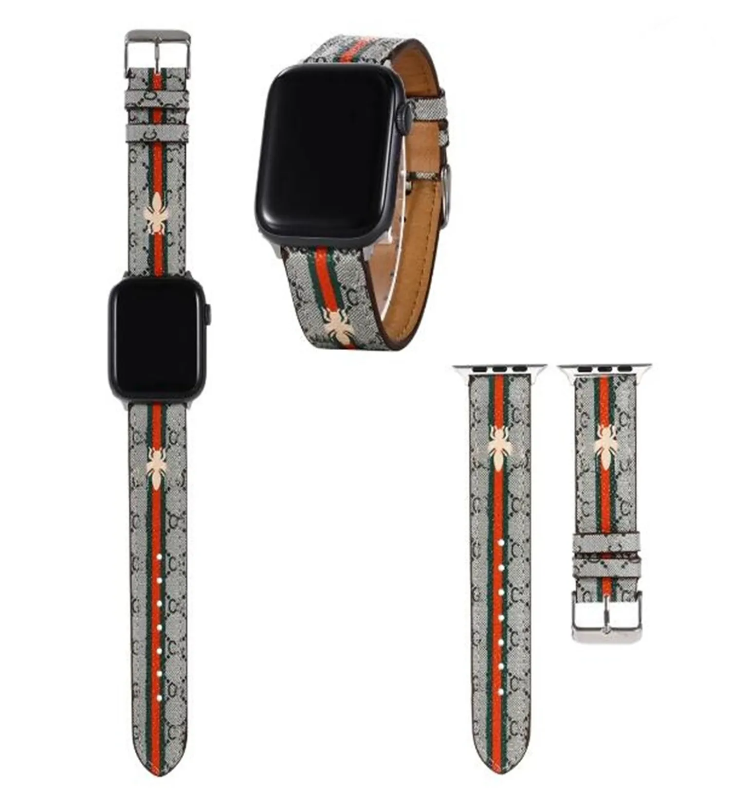 Save Big on Bulk Designer Apple Watch Strap 45mm Fashion Color Pattern  Leather Strap For Apple Watch Band Series 40mm 44mm 38mm 42mm 