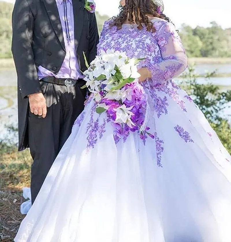 Ball Gown Sposa Lilla Viola Abito Sposa Glicine Gown Abito Da