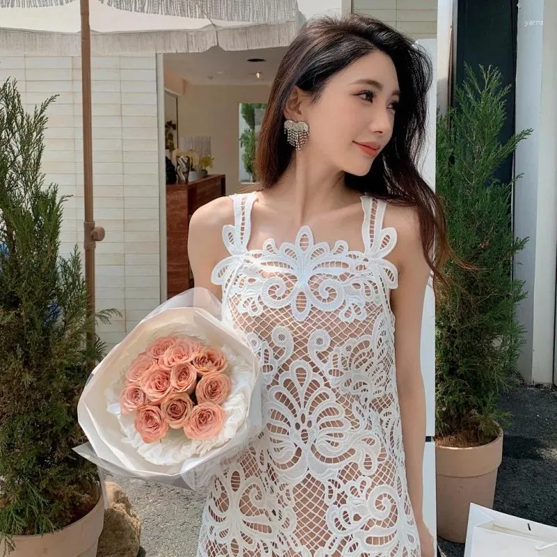 knee length dresses for ladies Like An Angel Long Sleeve Lace Dress White