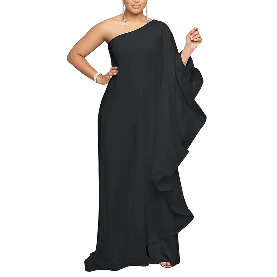green emerald velvet dress Elegant White Stripe Open Back Black Maxi Romper main image 1