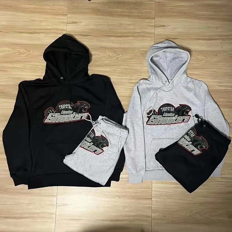 Mens Trapstar Shooters Embroidered Tracksuit Blackout Hoodie Mens Trapstar Shooters Embroidered Tracksuit Blackout Hoodie
