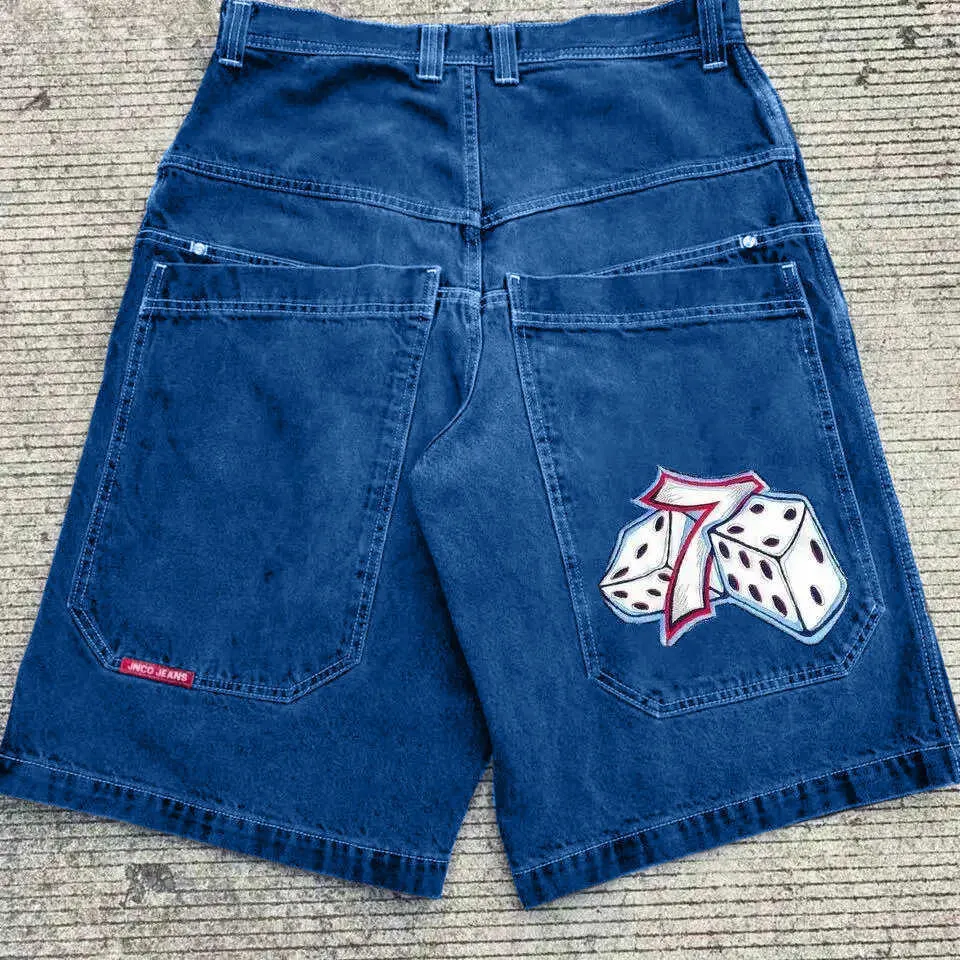 トップ JNCO Y2K Hip Hop Best Denim Shorts With Harajuku Gothic パンツ