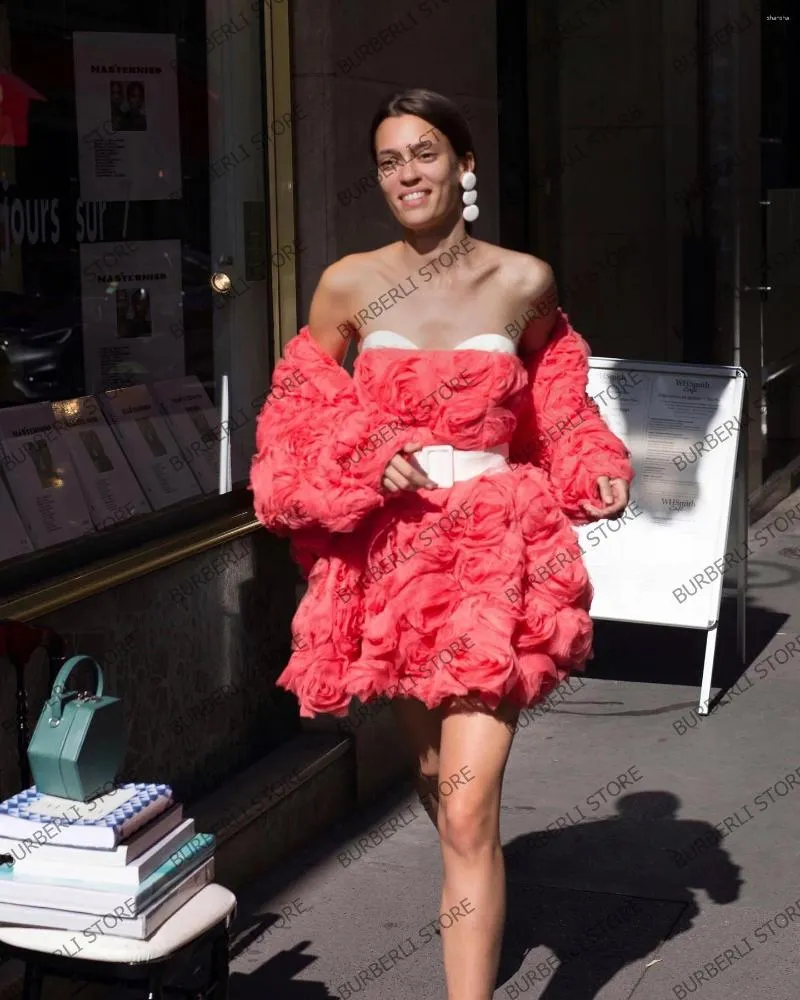 Casual Summer Chic Cocktail Attire Chic Floral Mesh Strapless Mini