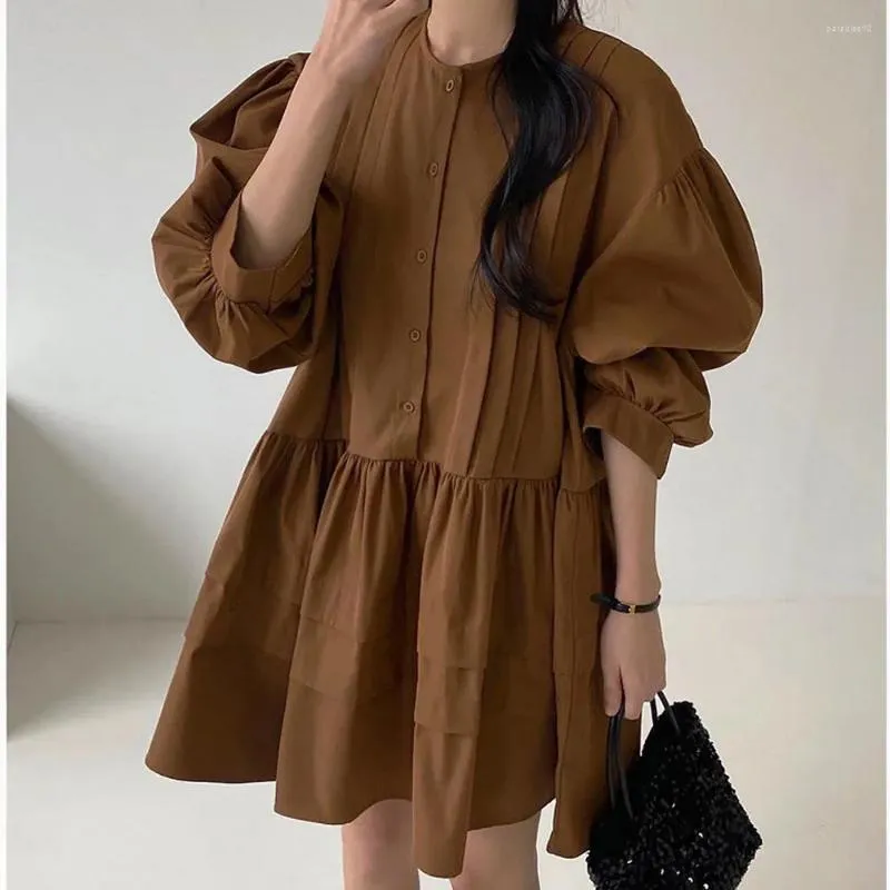 Spring Korean Cute Oversized Cake Skirt Dress for Women from