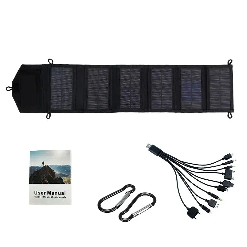 6-fold 800W Foldable solar panel portable solar panels charger USB 5V DC Full time power solar panel mobile power supply 240705