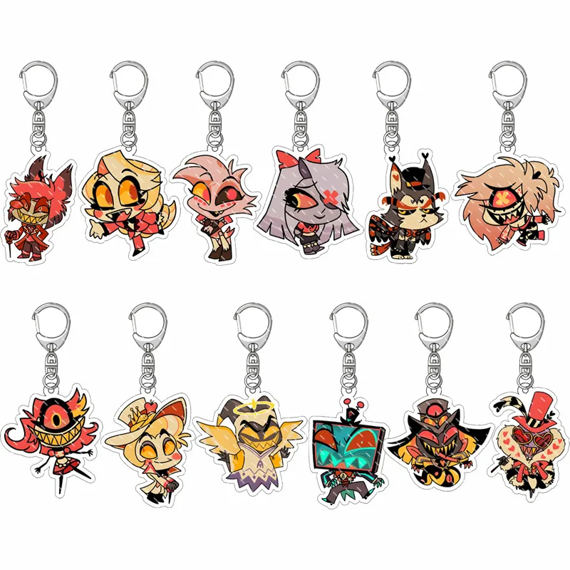 12-Color Hazbin Hotel Acrylic Keychain: Anime & Game Inspired