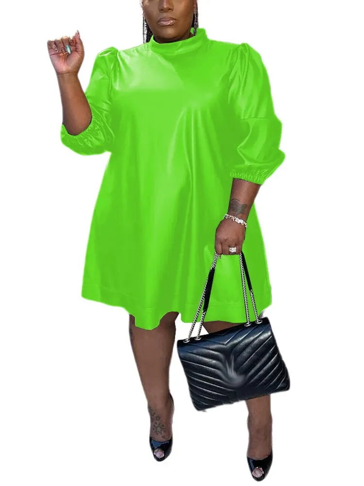 knee length dresses for ladies Plus Size Faux Leather Zipper Ruched Twist Knot Slip Sleeveless Mini D   Micas