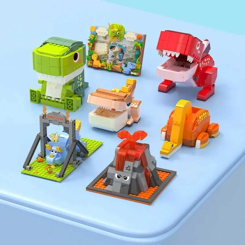 Jurassic Series Dinosaur MOC Fisher Price Trio Blocks Set With Pencil ...