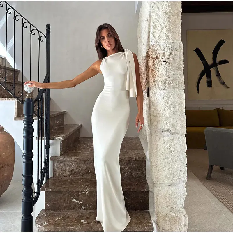 Womens Floor-Length Bow Shoulder Lace Dress Sleeveless O-Neck Pullover  Chiffon Summer from Dhgate Urban Sexy Dresses - price 43.2