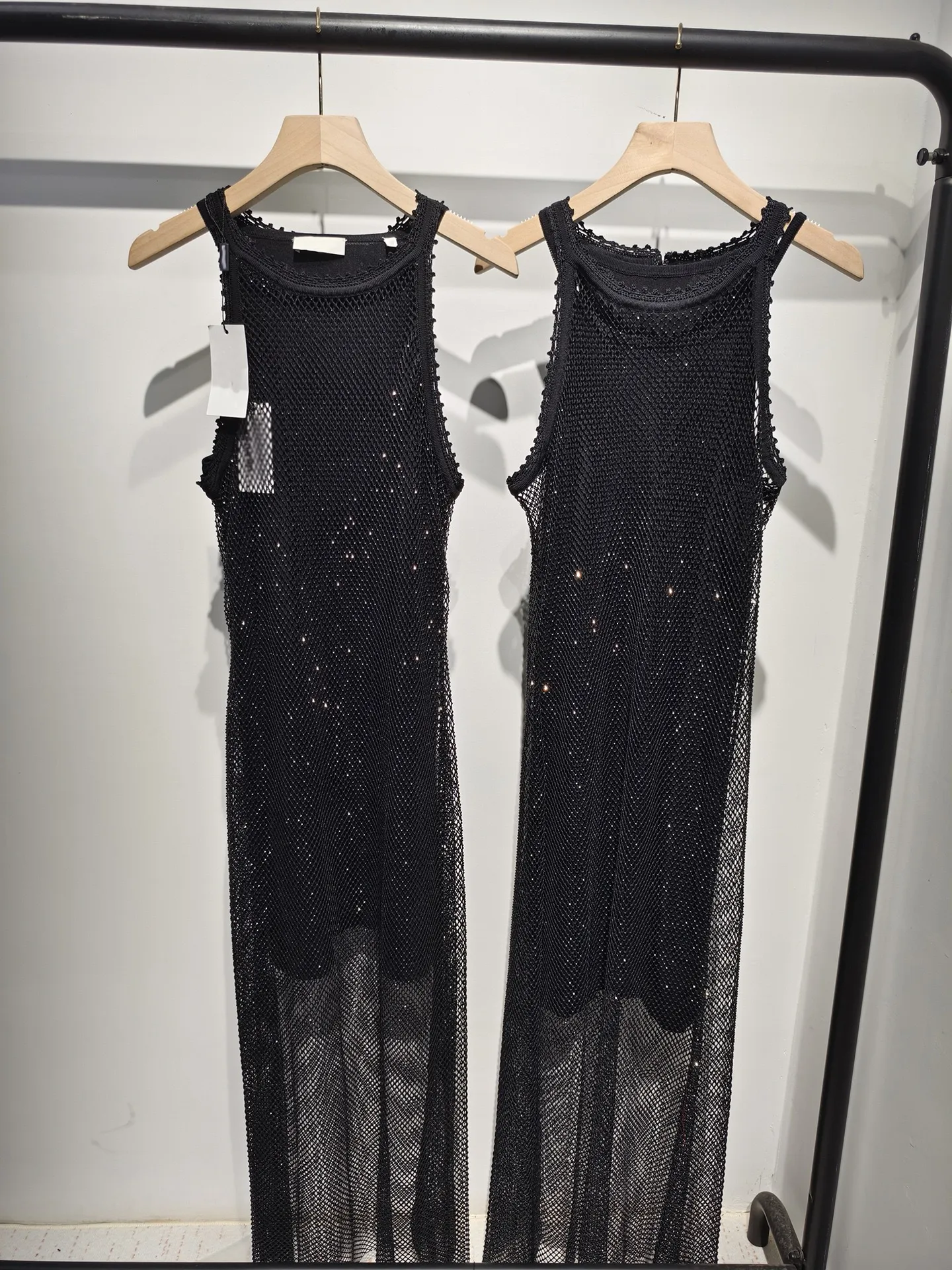 Elegant Two-Piece Dress Set - Sleeveless Black Mid-Length - Shop Now ...