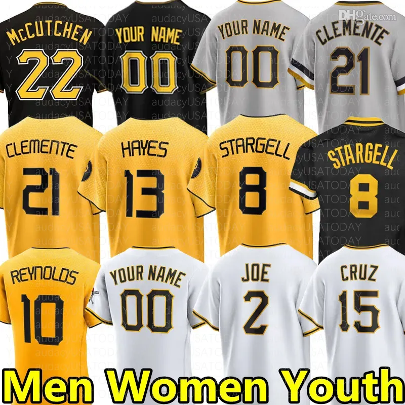 2024 City Connect Baseball Jerseys Paul Skenes Pirates Roberto Clemente Bryan Reynolds Willie Stargell Ke'Bryan Hayes Connor Joe Suwinski Ji Hwan Bae