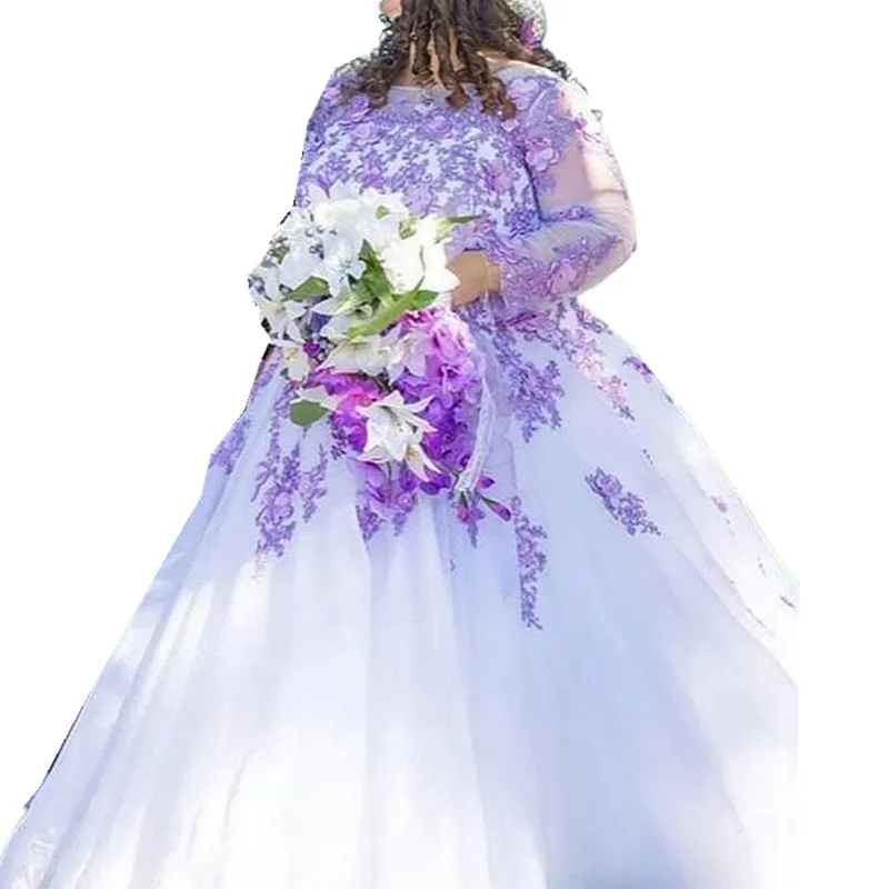 Wedding Dresses Abito Da Sposa Bianco E Lilla Abito Sposa Lilla