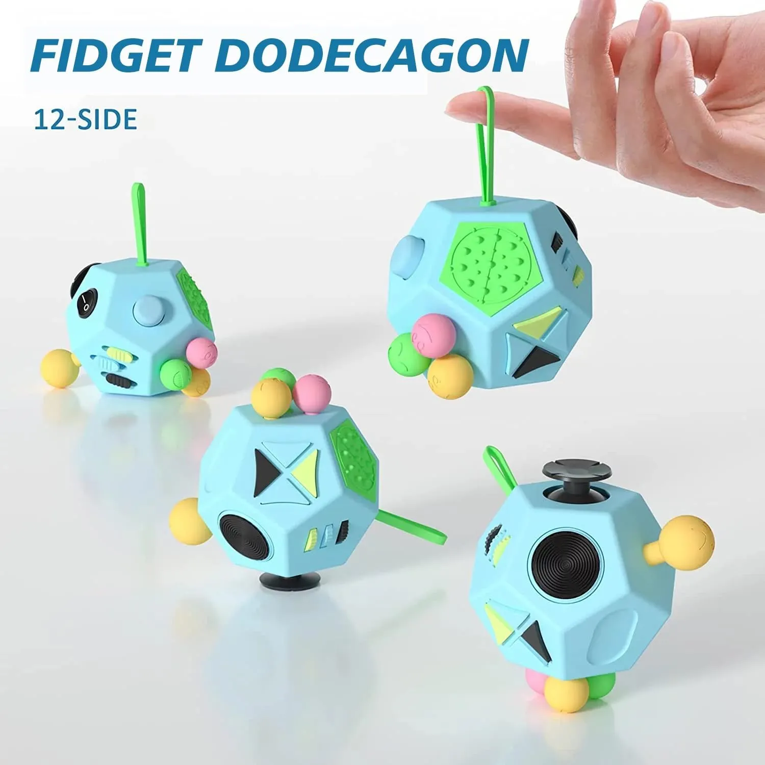 Cube Anti-stress 12 Faces - Jouet Sensoriel Pour TDAH, Anxiété, Ou Simplement Pour Occuper Les Mains