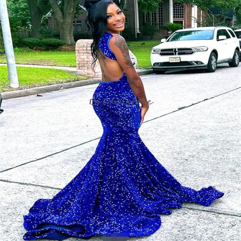 Light Blue Sequin Mermaid Prom Dress with Crystal Sheer Neck and Zipper Back  for Formal Occasions from Dhgate Prom Dresses - price 127.44