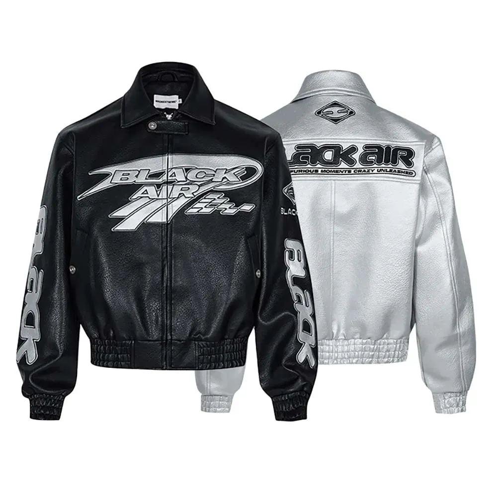 Vintage 90s Y2K Arizona Faux Leather Racing Stripe Full Zip