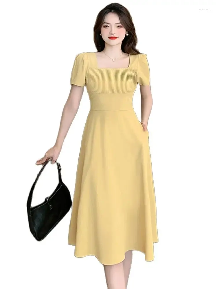 Summer Party Dress - Women's Casual Elegant Dress, Square Neck, Short  Sleeve, High Waist, Slim Fit - Fashionable Female Clothing from Dhgate  Urban Sexy Dresses - price 40.16