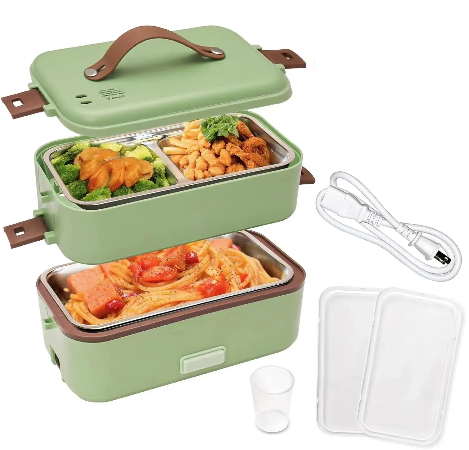 Save Big on Bulk Electric Food Warmer Lunch Box Electric Heating Lunch Box:  Portable Food Warmer For On The Go 800ML Layer Heated Lunch Container