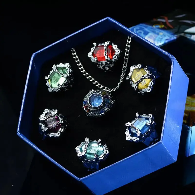 Katekyo Hitman Reborn Vongola Alloy Rings Anime Cosplay Set
