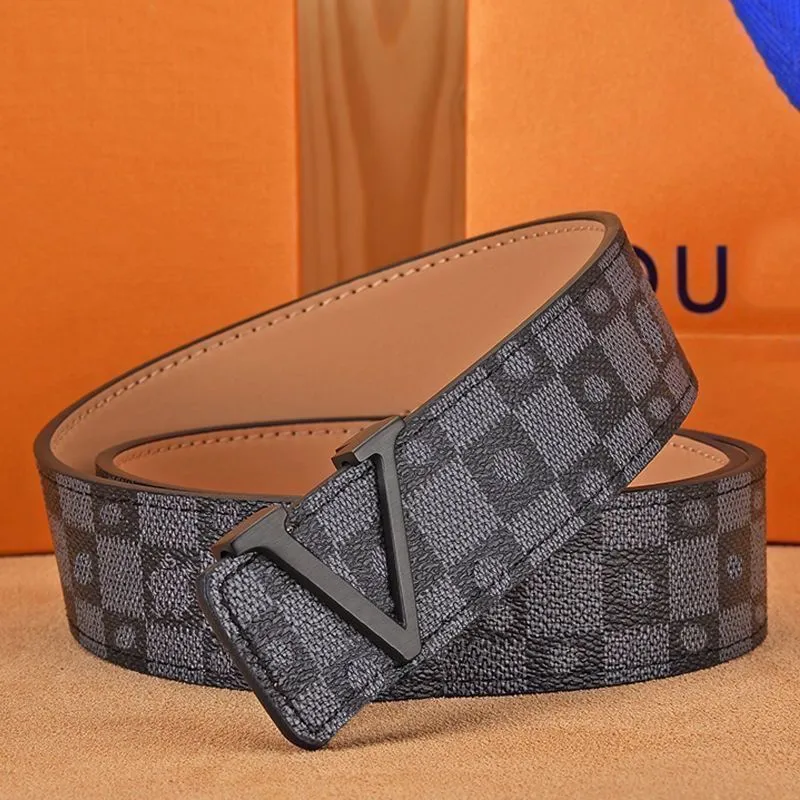 2024 Designer Belt High Quality Checkered Mens Belt Luxury  display picture 1
