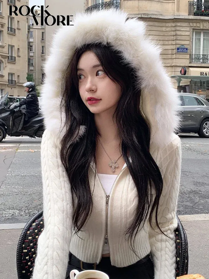 DHgate.com:Rockmore Womens Cropped Y2K Hooded Sweater Jacket DHgate.com:Rockmore Womens Cropped Y2K Hooded Sweater Jacket