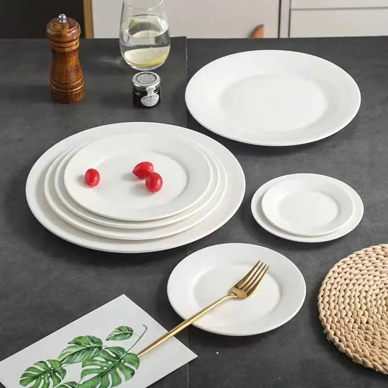10-inch White Ceramic Dinner Plate - Elegant Porcelain Dishes, Perfect ...