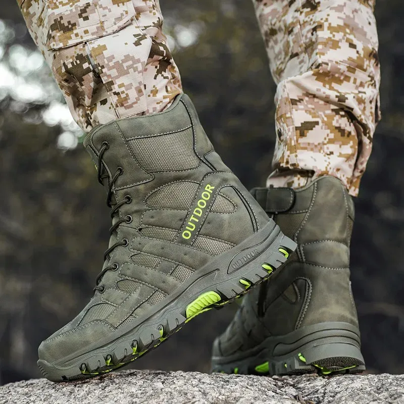 RIQTEL Mens Waterproof Lightweight Military and Tactical Boots Hiking Boots Work Boots Side Zipper Combat Boots - Tamaño 8 - Color Sand | Guatemala