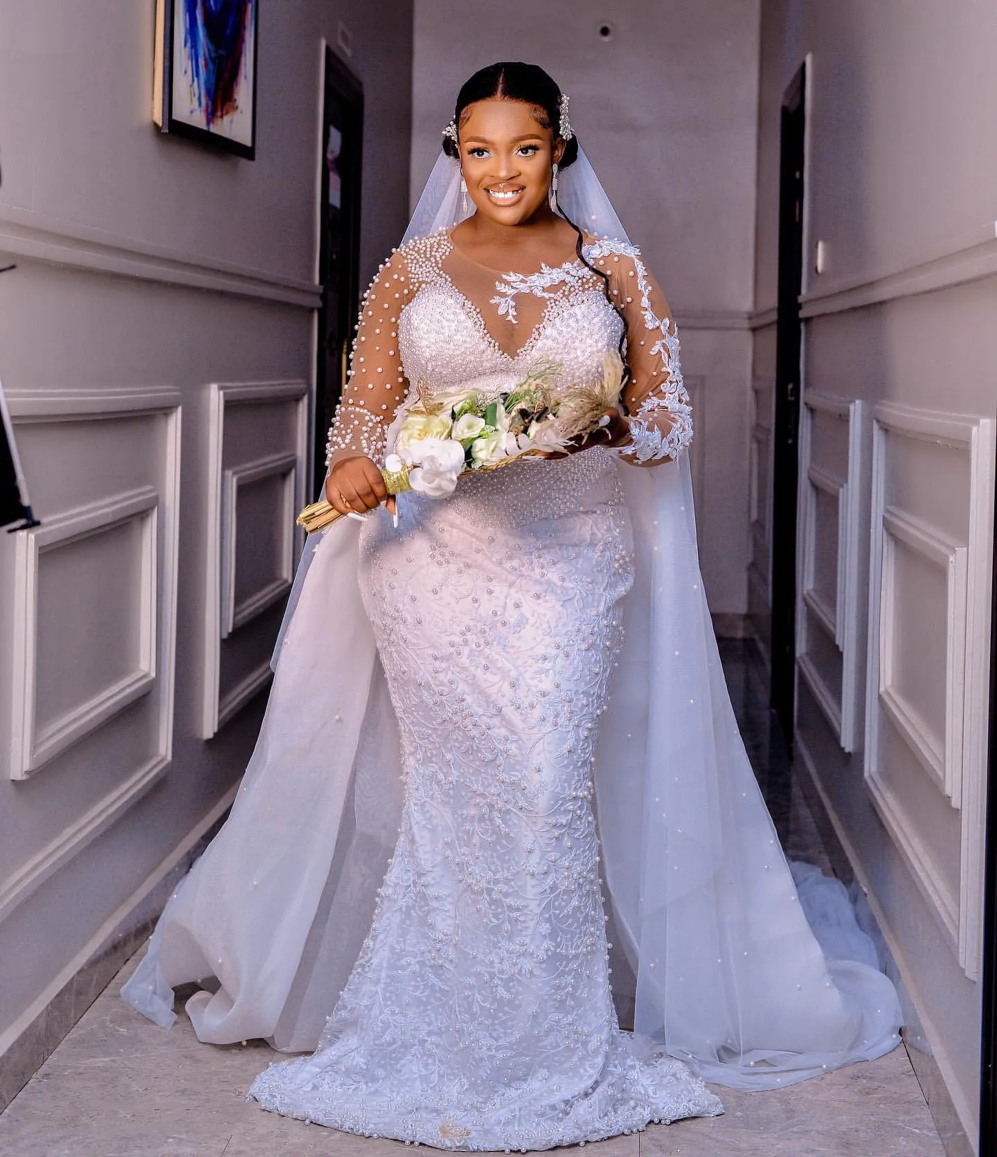Arabic Aso Ebi Plus Size Mermaid Wedding Dress, White... From Luxyfashion,  $337.69 | DHgate.Com