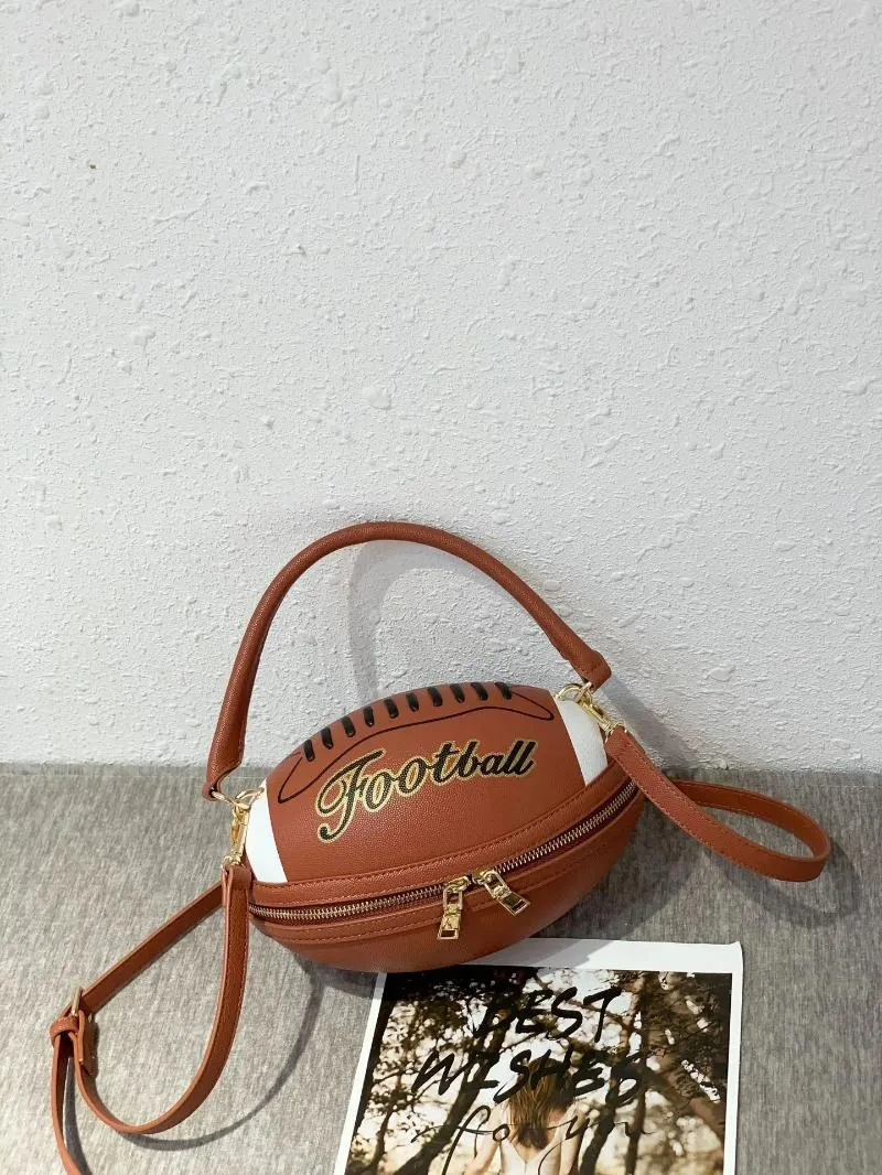Novelty Football Purse Fun Jelly Shoulder Bag for Women, Unique