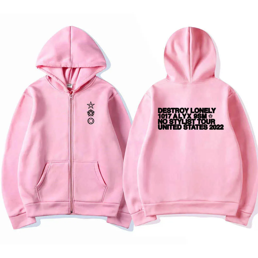 DHgate.com:Rapper Destroy Lonely Alyx Zipper Hoodie Men'