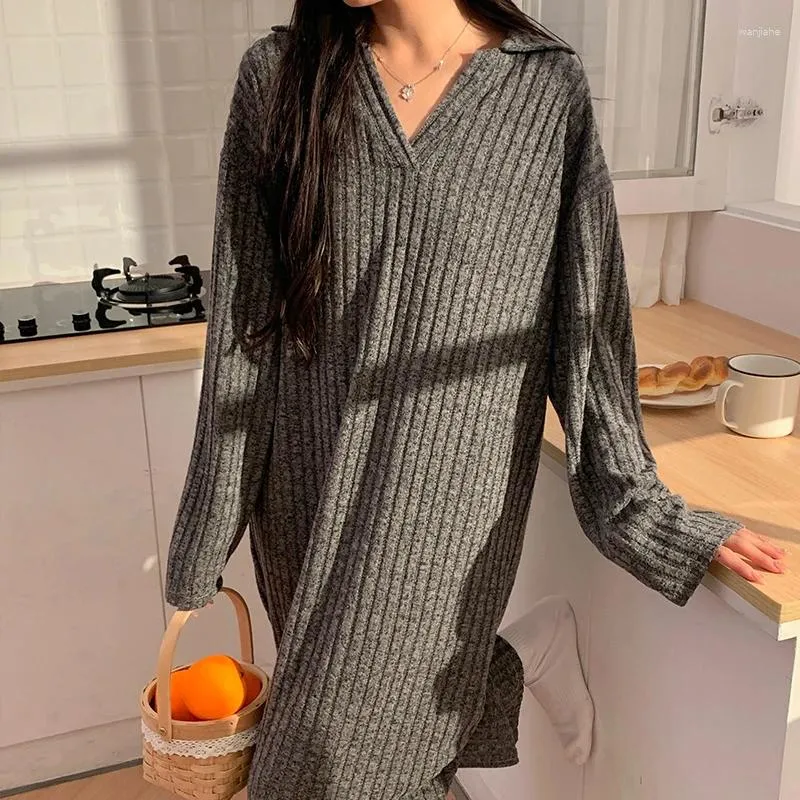 Women s Cotton Nightgown Loose Fit Long Sleeve Mid-Calf Sleep Dress Solid  Pattern from Dhgate Womens Sleepwear - price 31.62