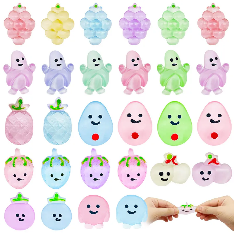 Tobar Scrunchams Palline Antistress A Forma Di Frutta | Giocattolo Squishy Morbido Per Ansia E Relax, Per Bambini E Adulti