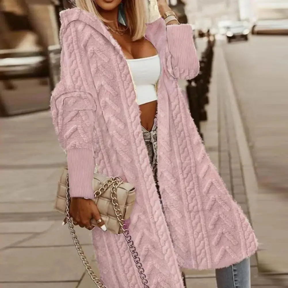 Stylish Womens Long Cardigan With Hood Knitting Coat Knee Length Womens Long Cardigan Sweater For Autumn Winter 240701 From Dou02 20.18 DHgate.Com