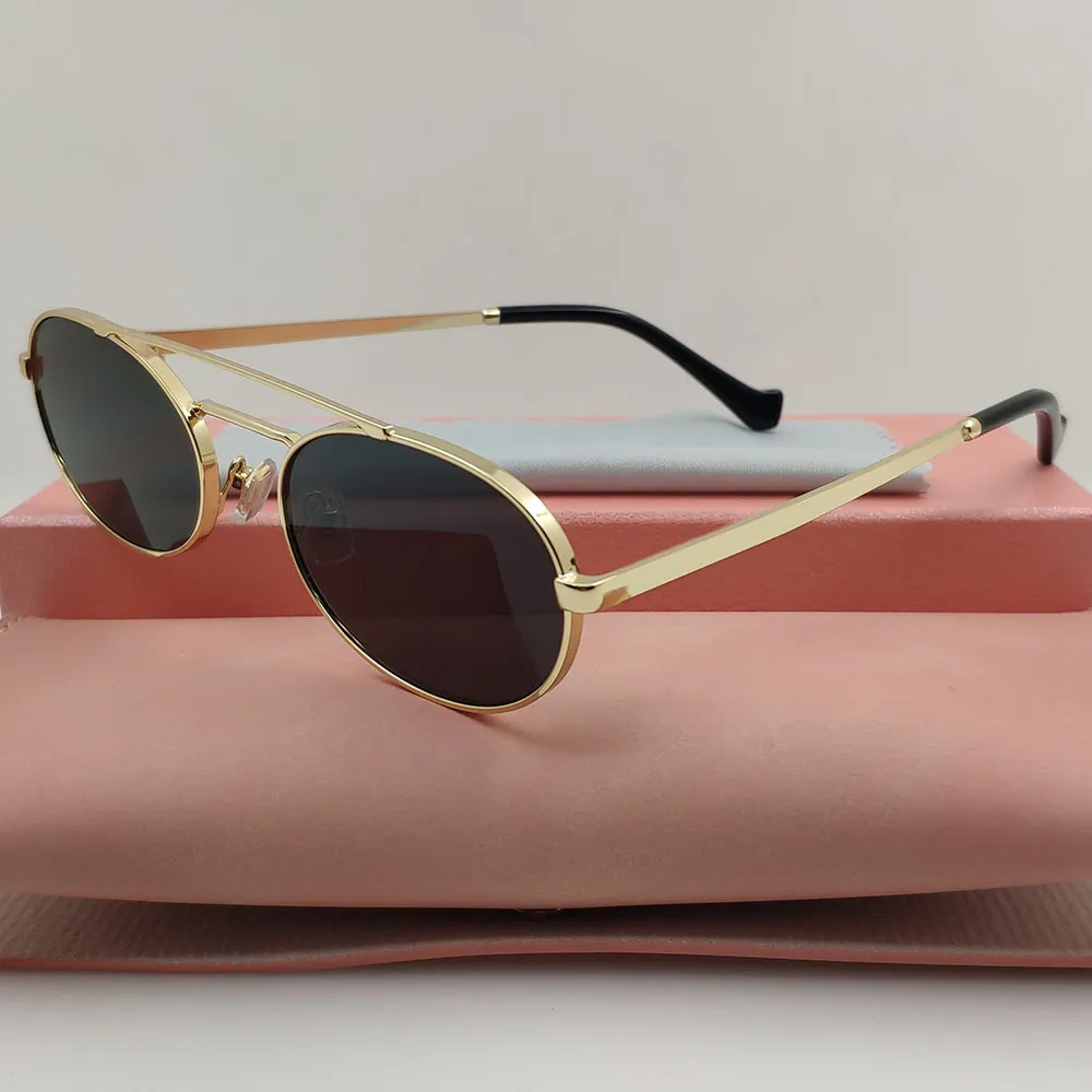 UV400 Alloy Oval Women Sunglasses with Gradient CR-39 Lenses 